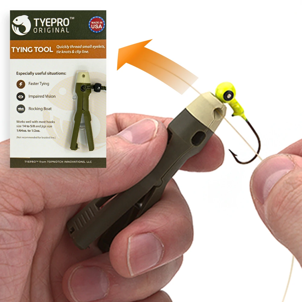 easy fishing hook tying tool TIE-FAST Original Knot Tyer Line with Boomerang Ret Boomerang Retractable Outdoor Products Take the Hassle out of Tying Knots Double-Headed Fishing Hook Tying Tool