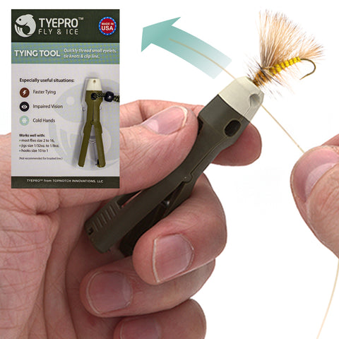TYEPRO Fishing Knot Tying Tool Line Threader w/ Clipper. Tackle Box  Accessory for Bass, Crappie, Panfish, Walleye and Catfishing